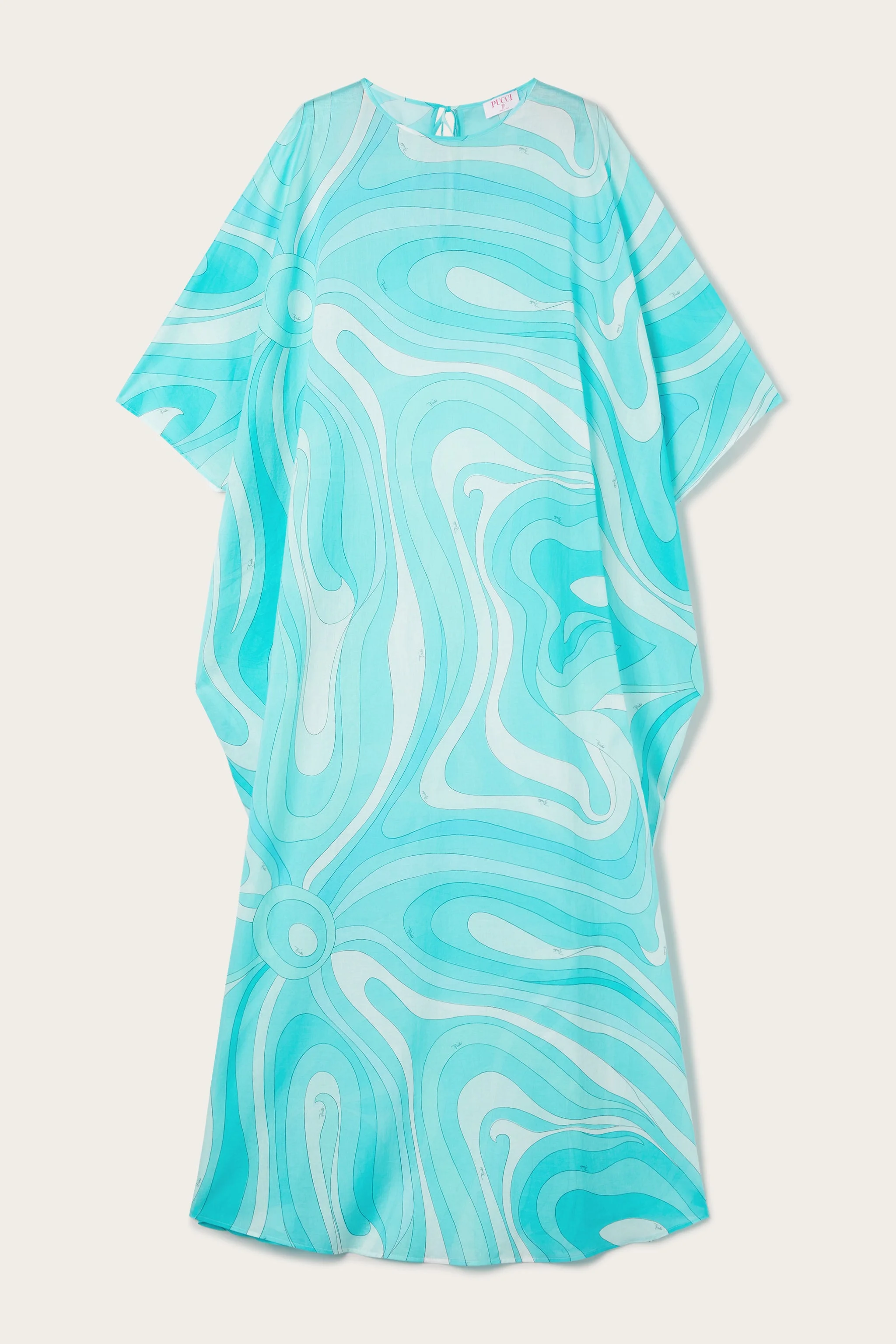 MARMO PRINT LONG COTTON KAFTAN - 1