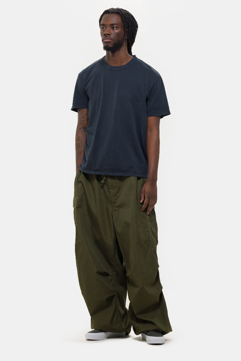 LES TIEN Lightweight Binded Neck T-Shirt in Faded Black outlook