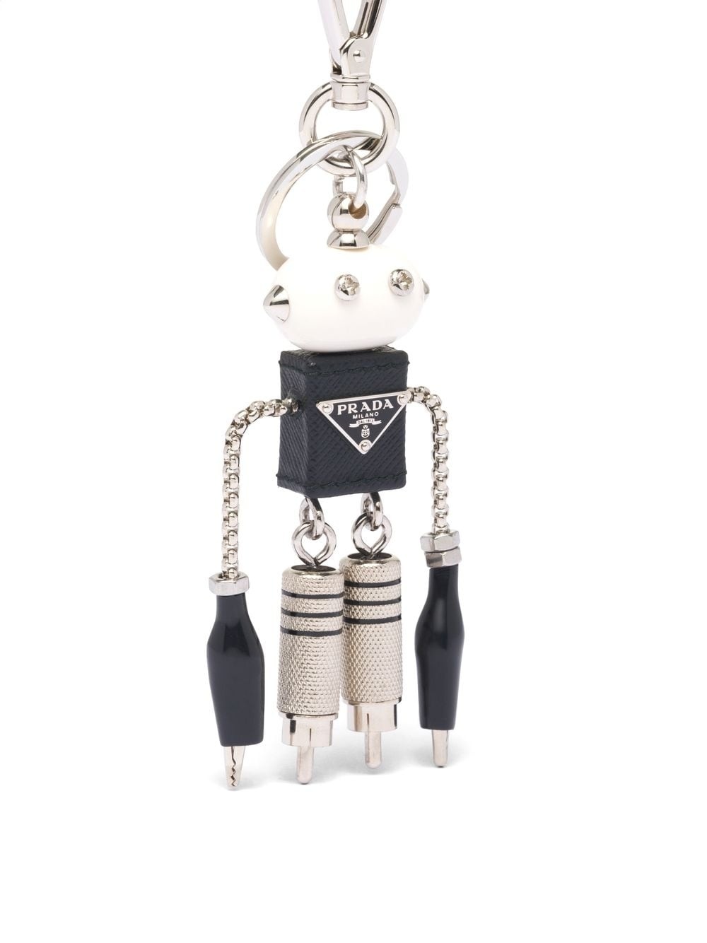 Saffiano leather robot trick keychain - 3