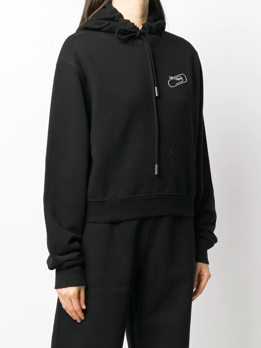 Paper Clip cropped hoodie - 3