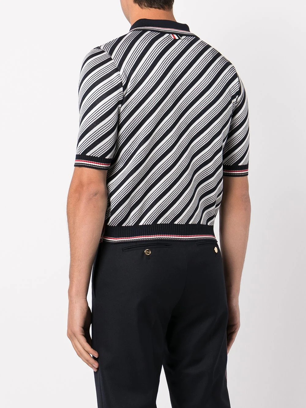 diagonal-striped polo shirt - 4