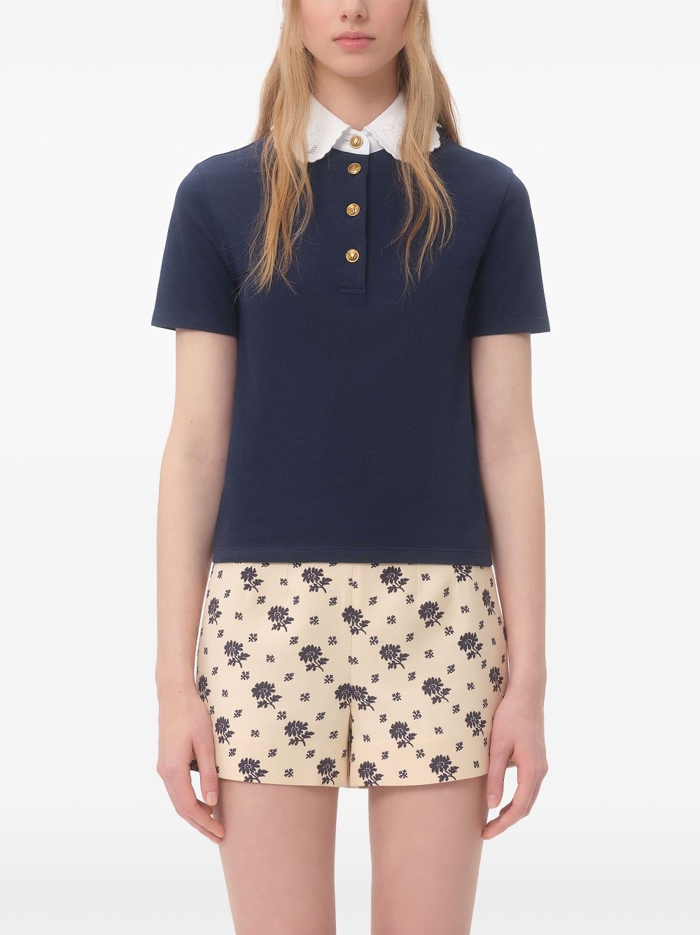 embroidered polo top - 3
