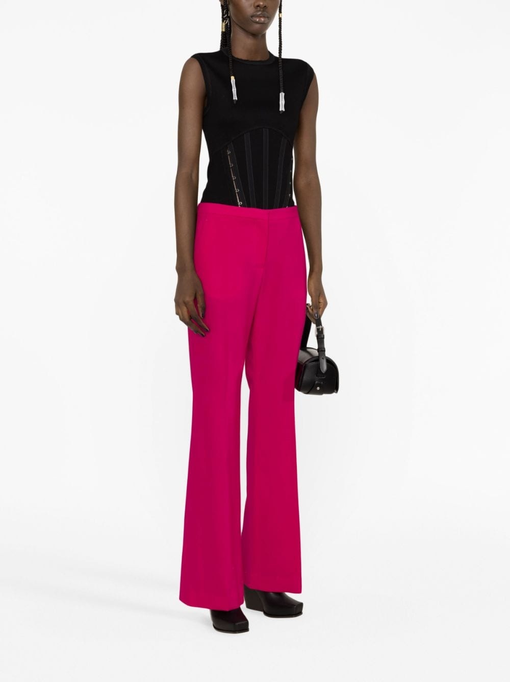 wool-blend flared trousers - 2
