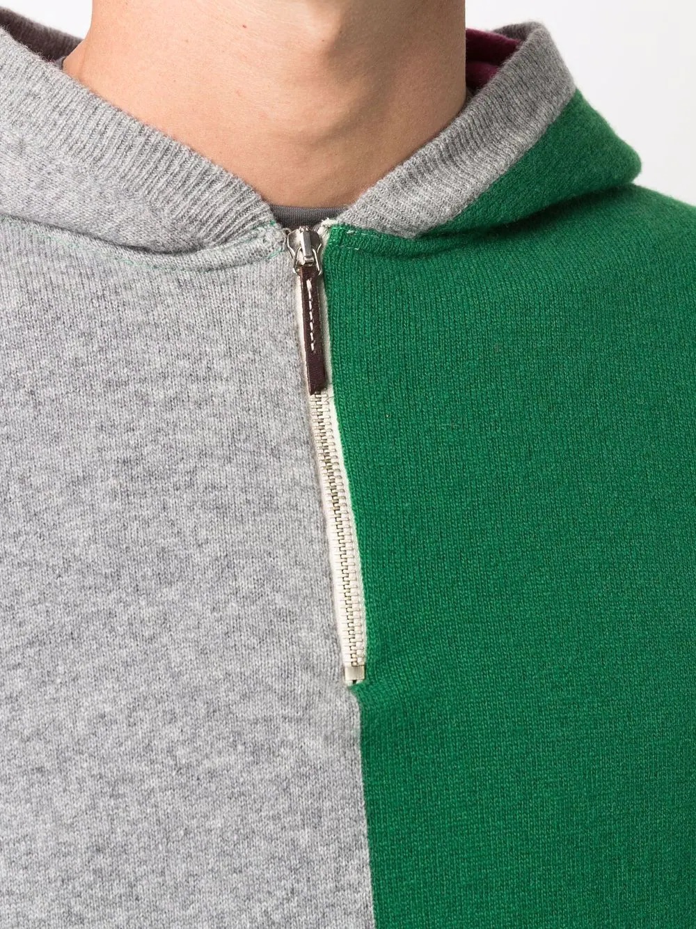 colour-block knitted hoodie - 5