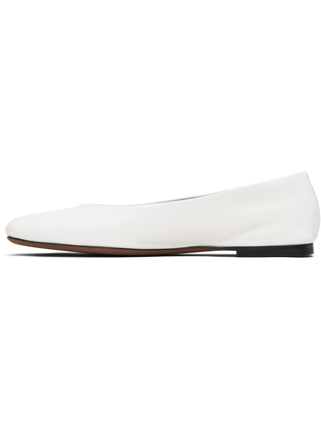 White Square Ballerina Flats - 3