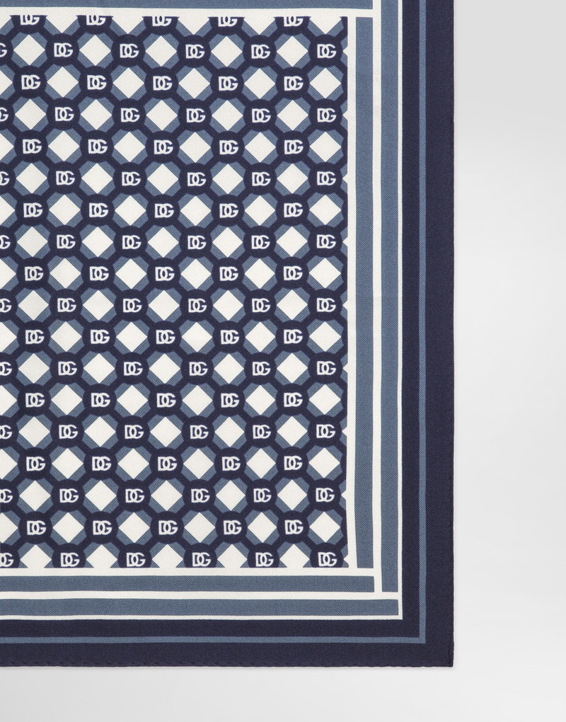 Dolce & Gabbana Silk pocket square with micro-design and logo outlook