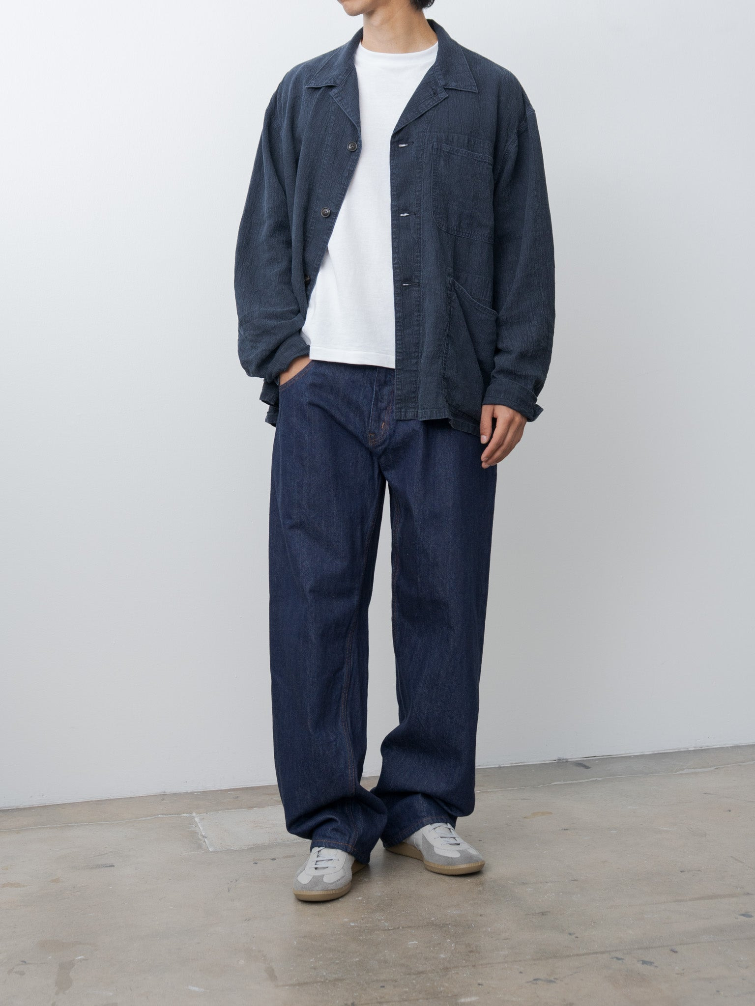 Linen P41 Coverall Jacket - Navy - 3