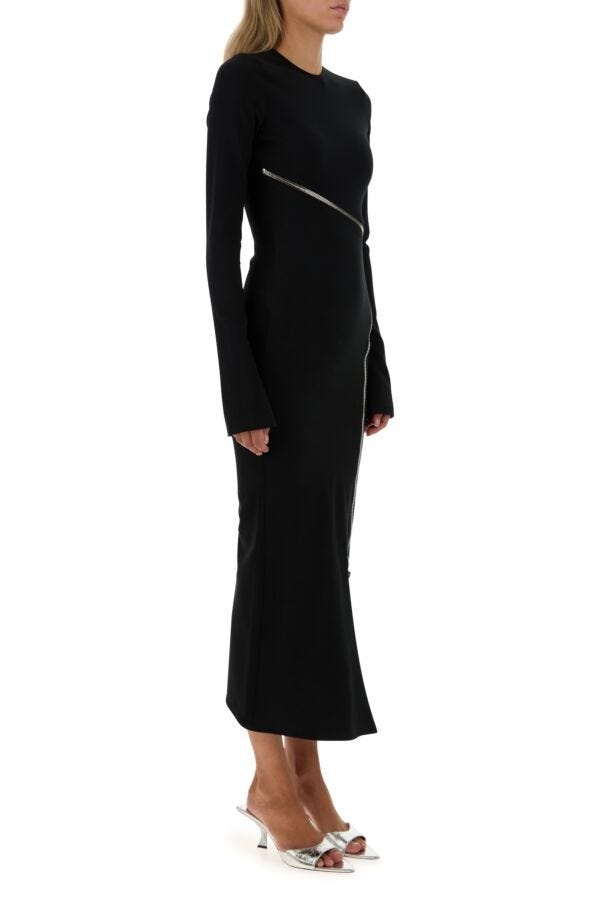 Black stretch polyester dress - 3