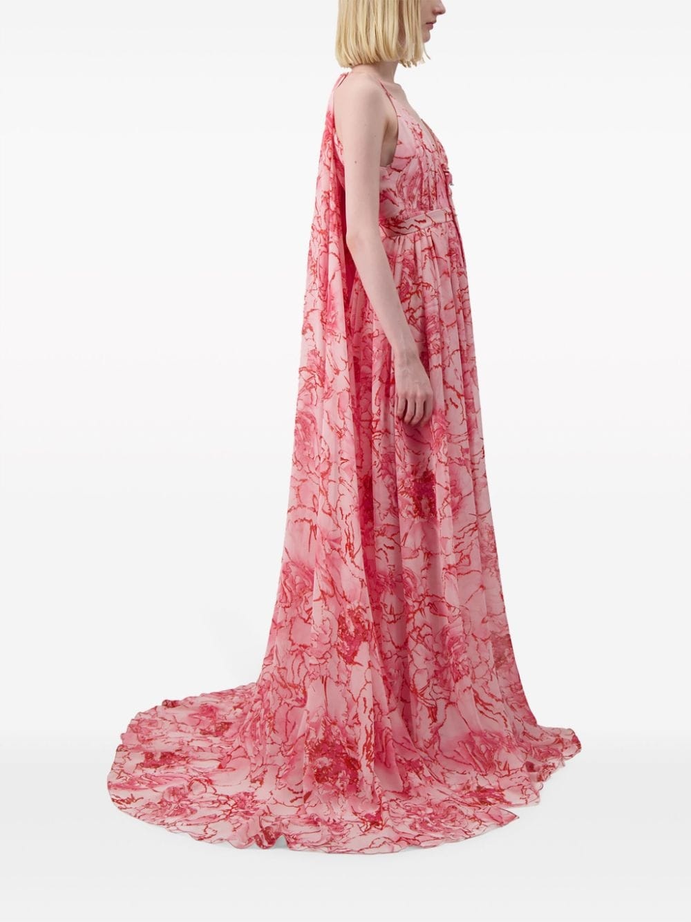 floral-print georgette gown - 4