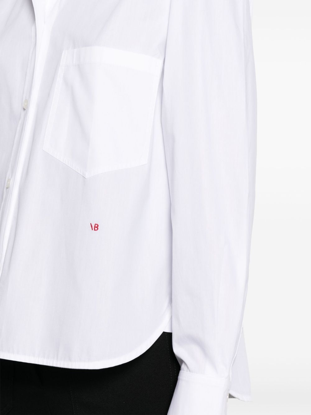 logo-embroidered poplin shirt - 5
