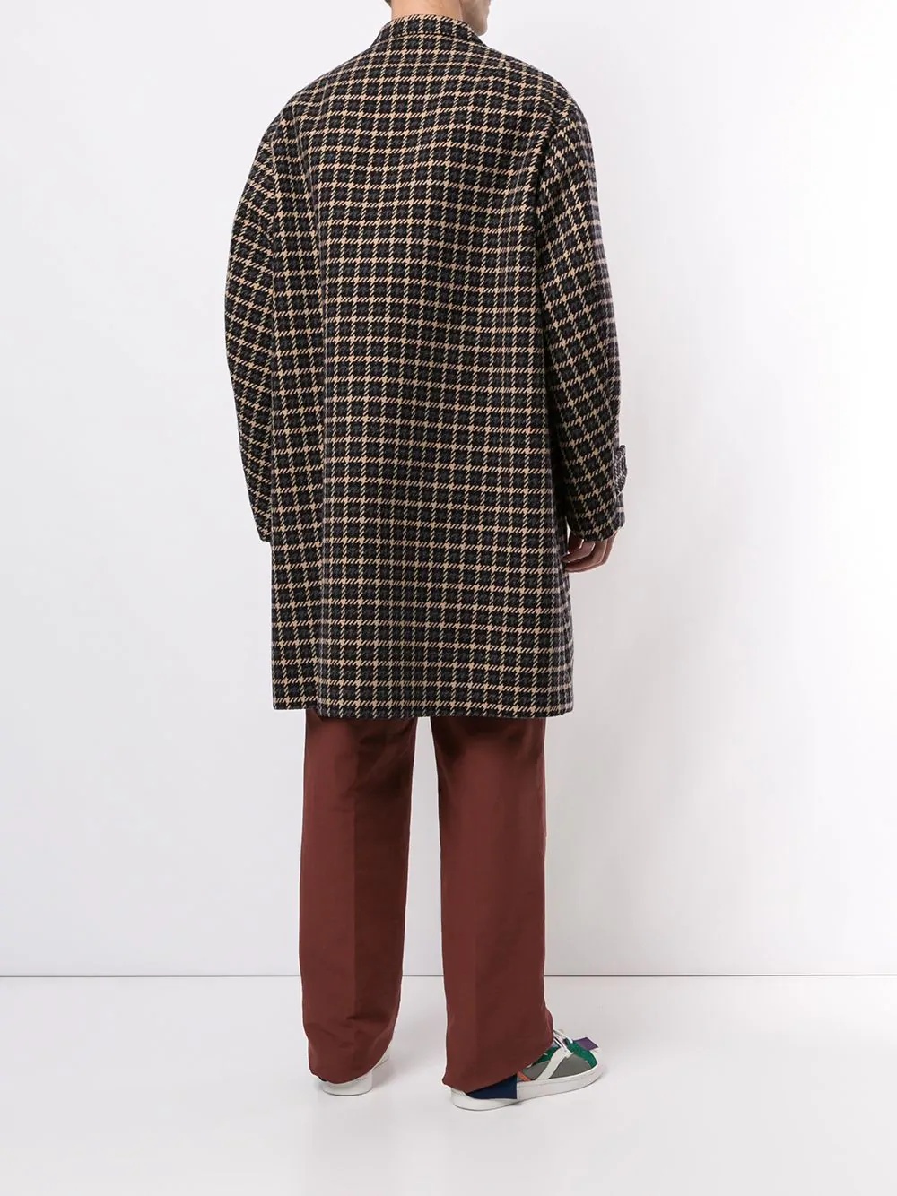 houndstooth single breasted coat - 4