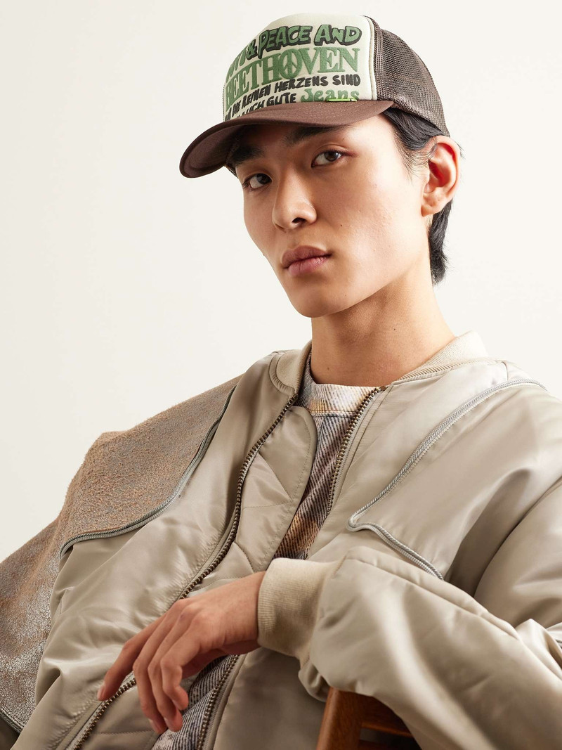Kapital Love & Peace and Beethoven Printed Neoprene and Mesh Trucker Cap outlook
