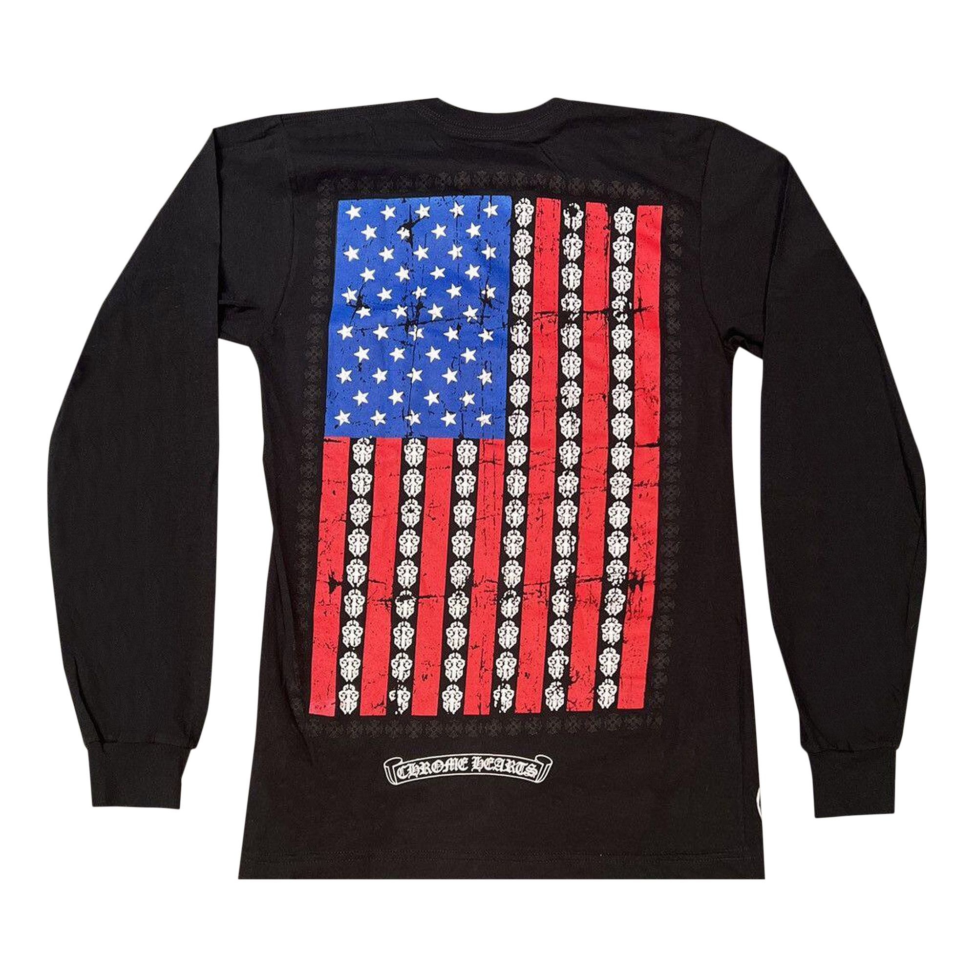 Chrome Hearts USA Flag Long-Sleeve 'Black' - 2