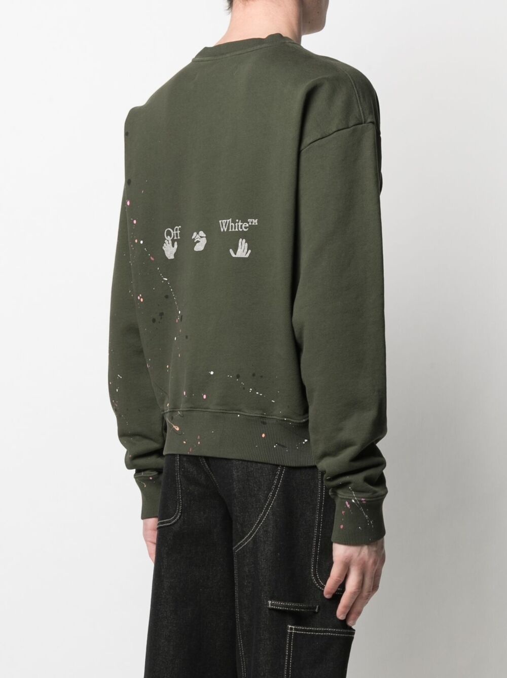 paint-splatter logo sweatshirt - 4