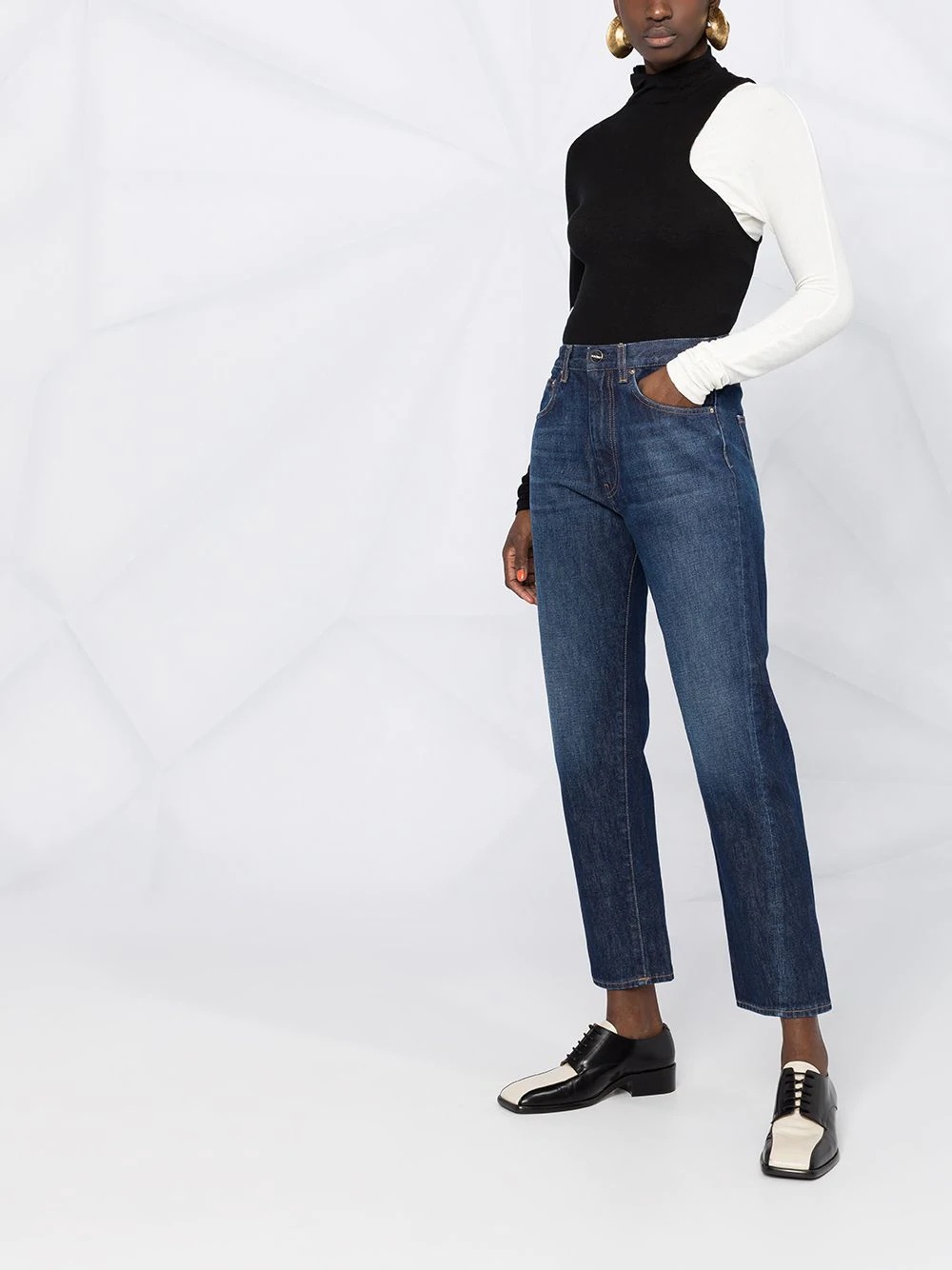 cropped straight-leg jeans - 5