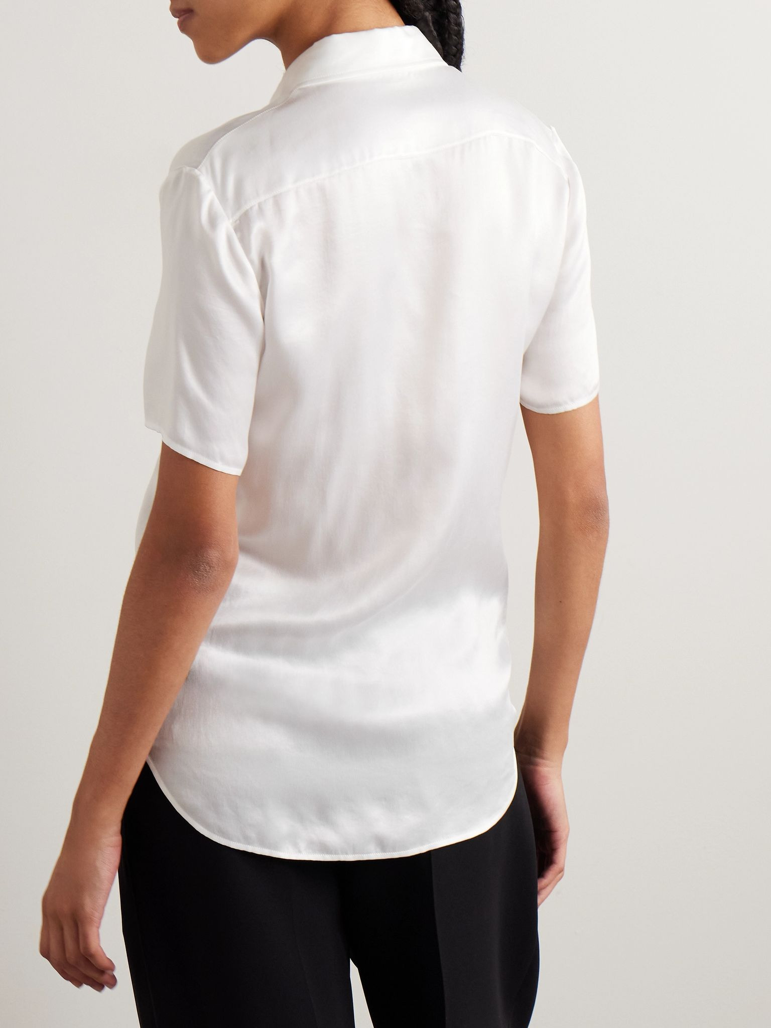 Petrova washed-satin shirt Off-white - 3