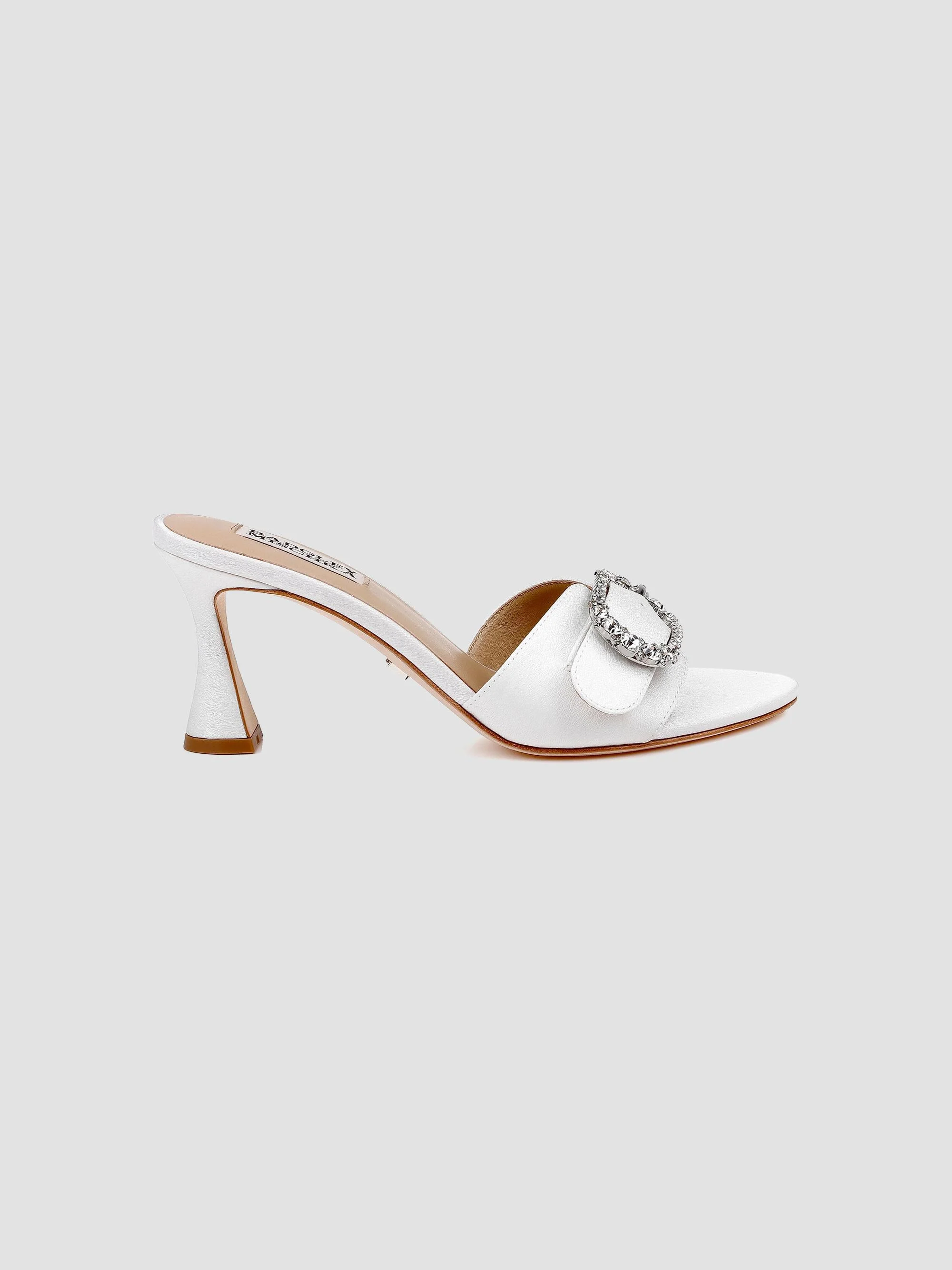 Women's Odetta 75MM Embellished Mules - White Crepe - 1