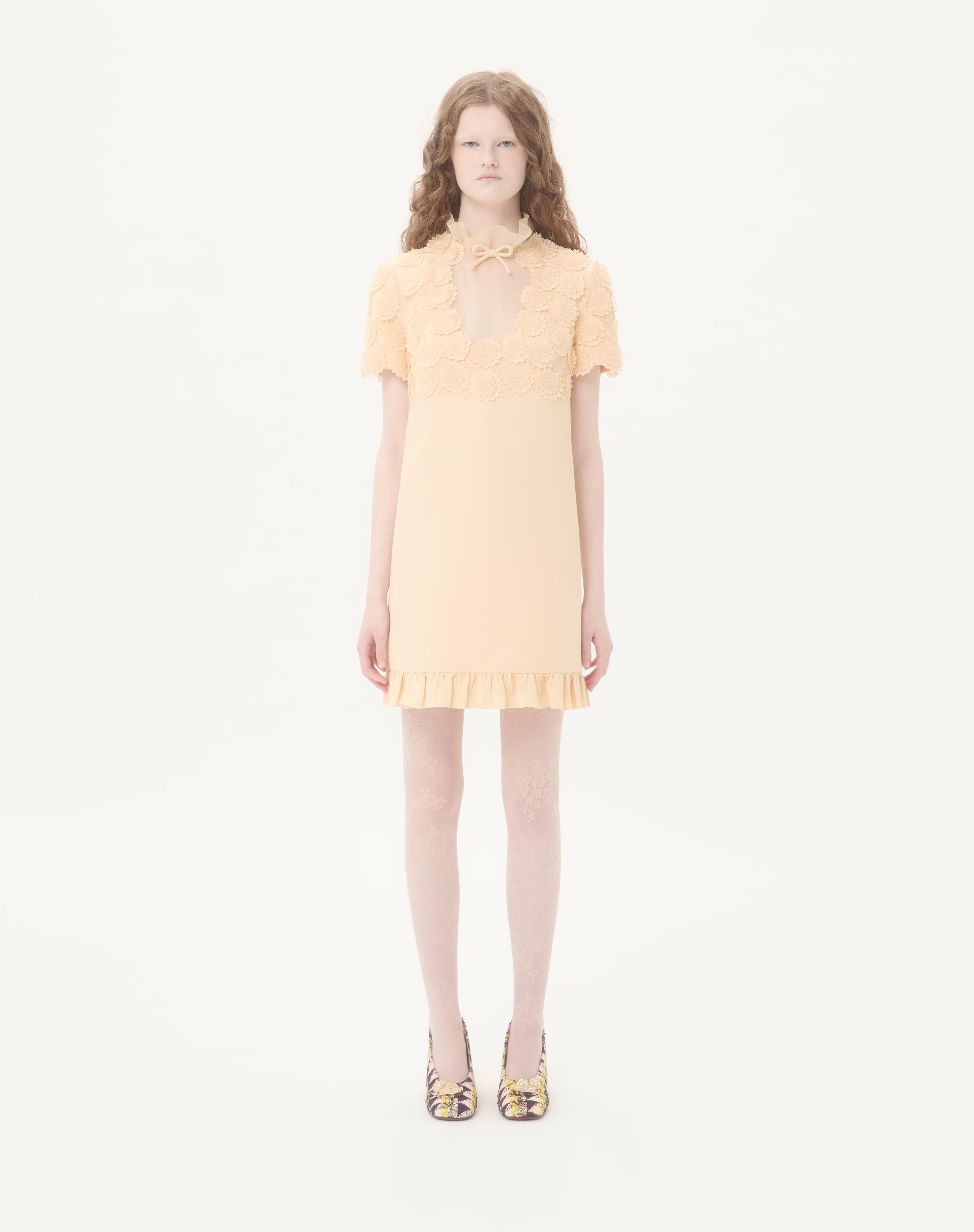 EMBROIDERED CREPE COUTURE SHORT DRESS - 5