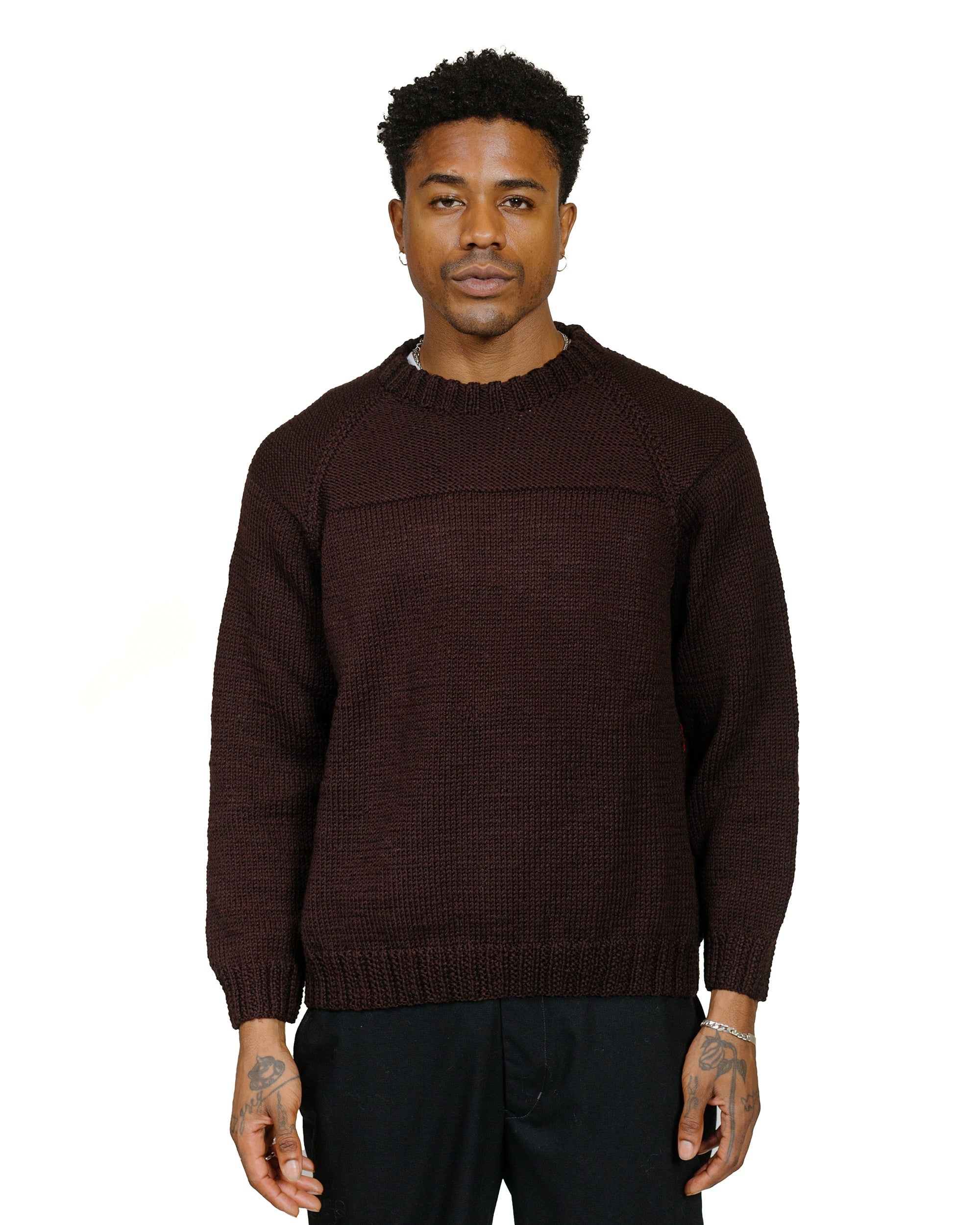 Mix Stitch Jumper Wooly Brown - 2