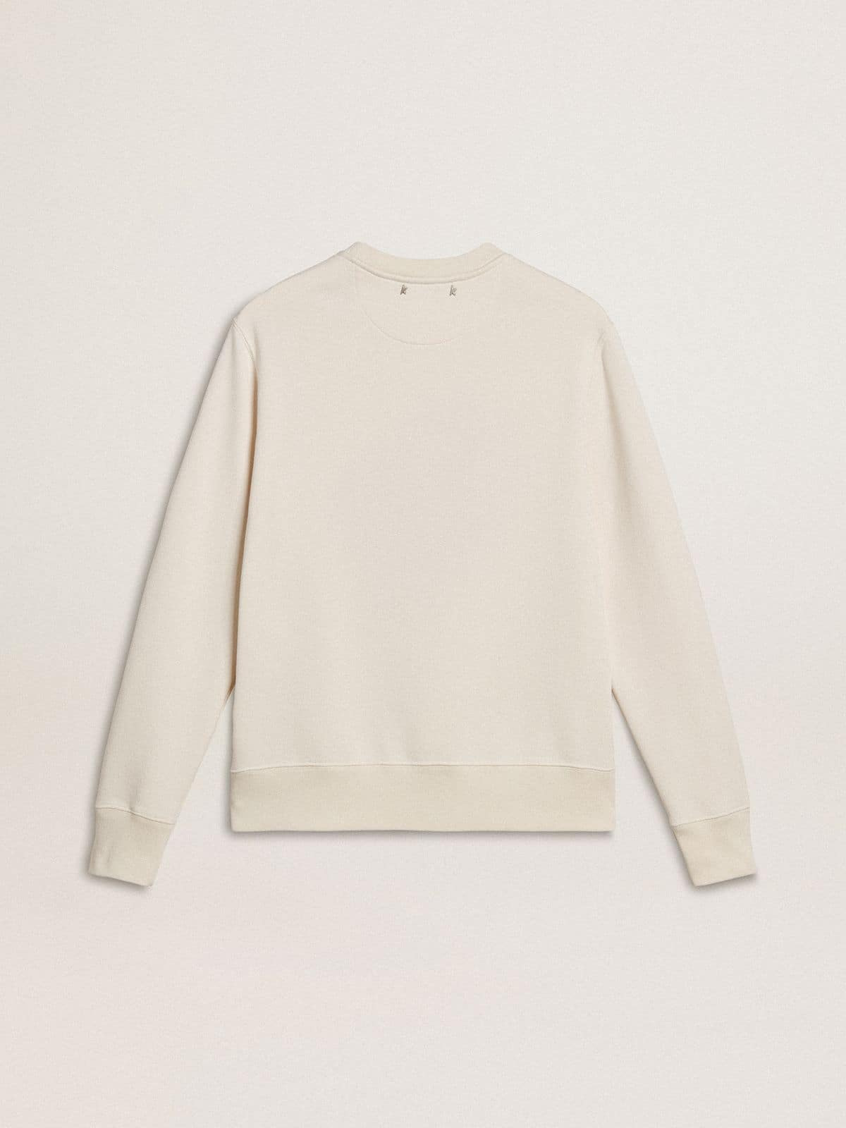 Women’s worn-white cotton sweatshirt with embroidery - 6
