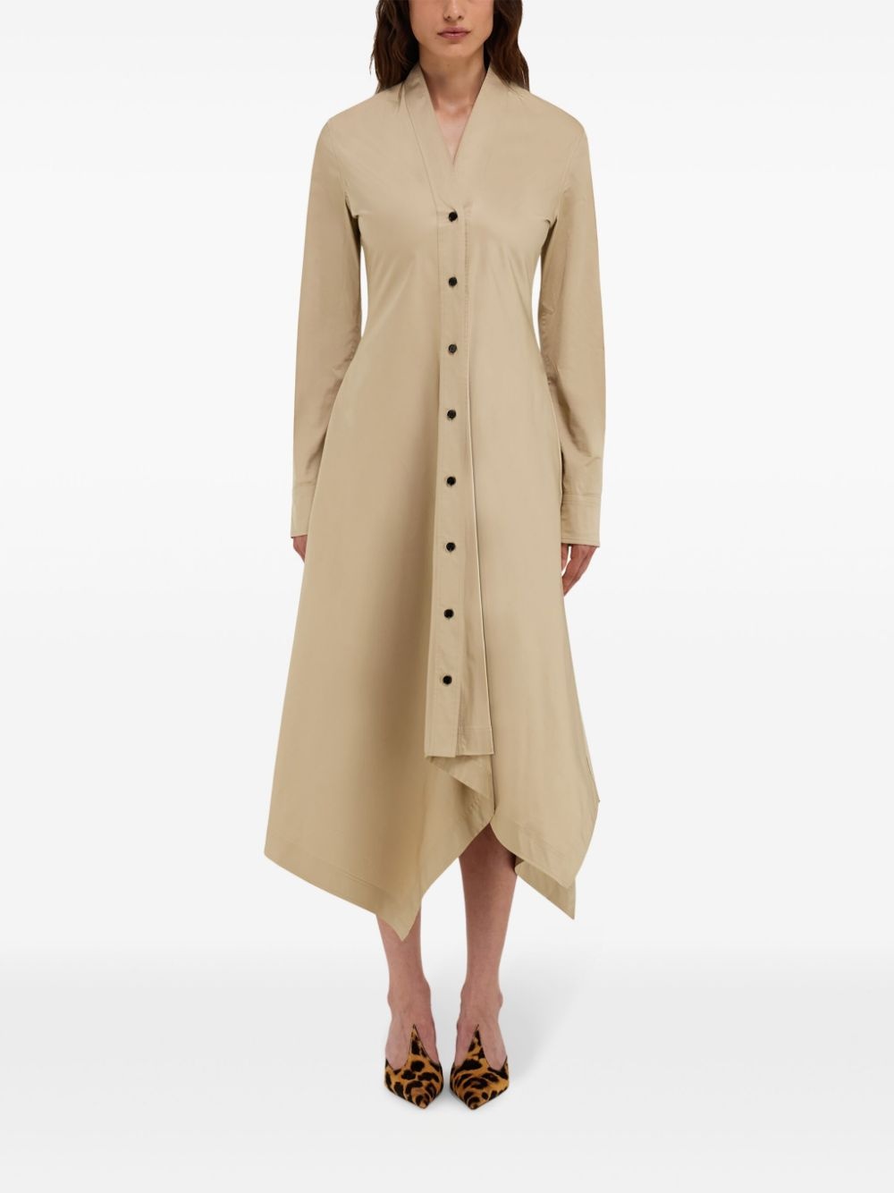 handkerchief-hem shirt dress - 2