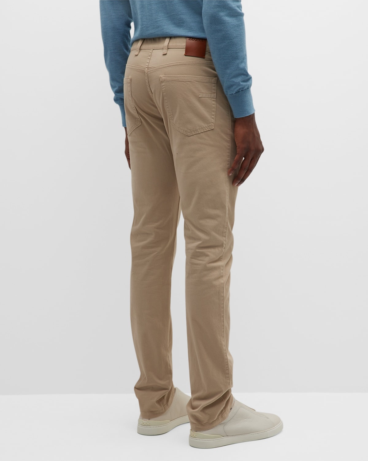 Men's Brushed Cotton 5-Pocket Trousers - 3