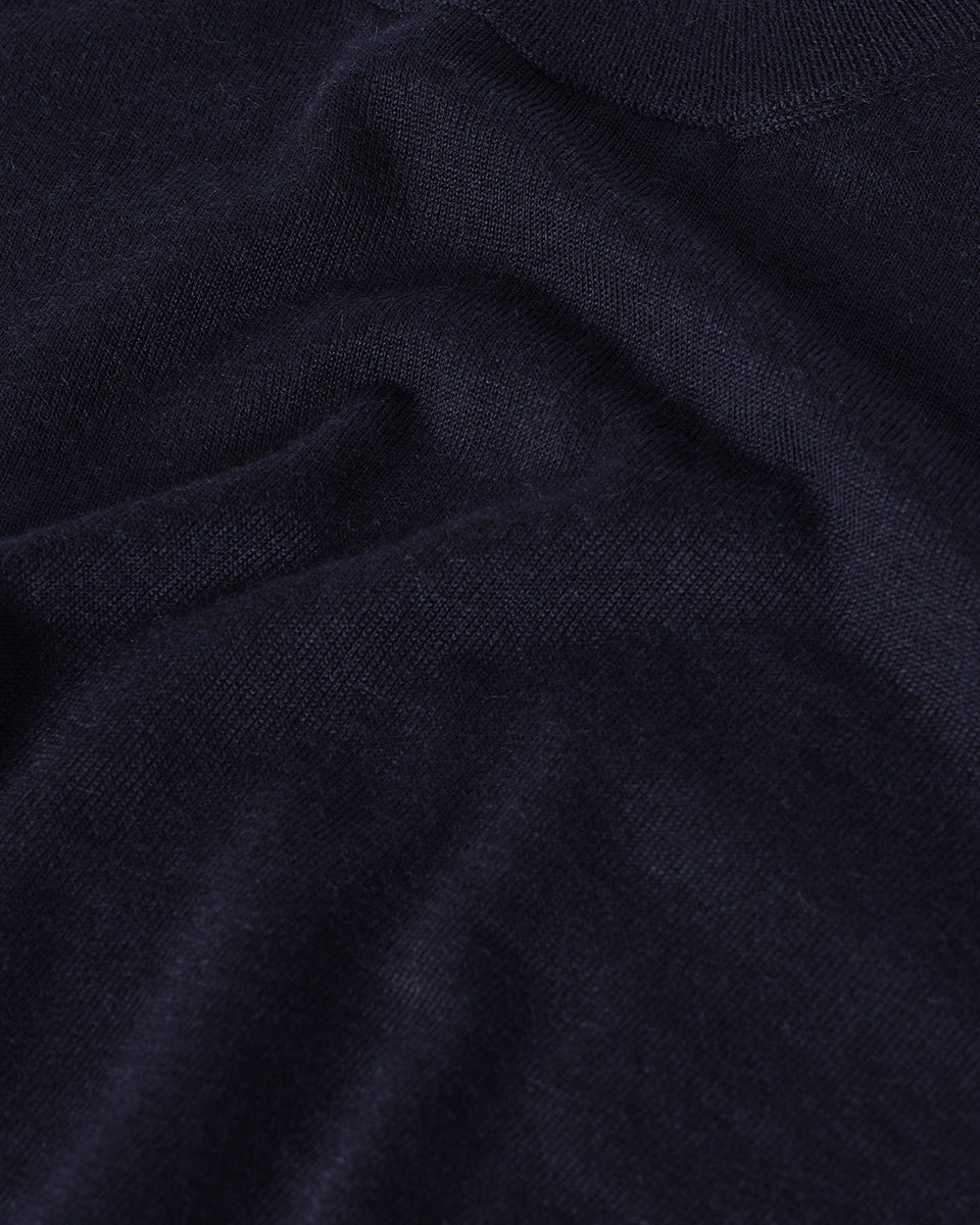 Superfine Cashmere Navy Round Neck Jumper - 6