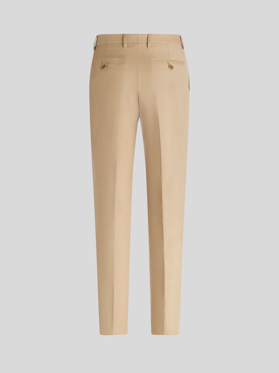 VIRGIN WOOL AND COTTON TROUSERS - 2