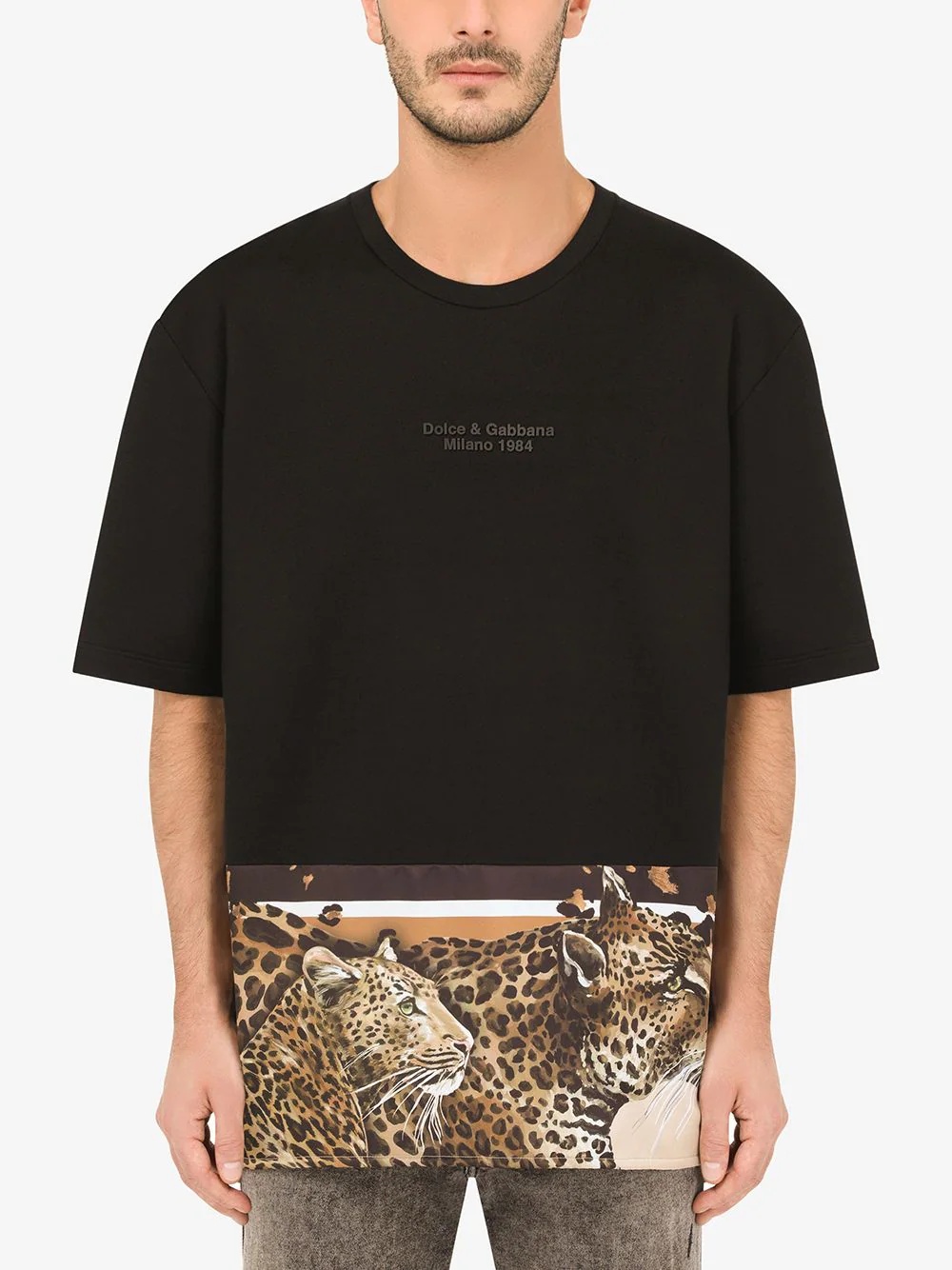 leopard-hem logo T-shirt - 3