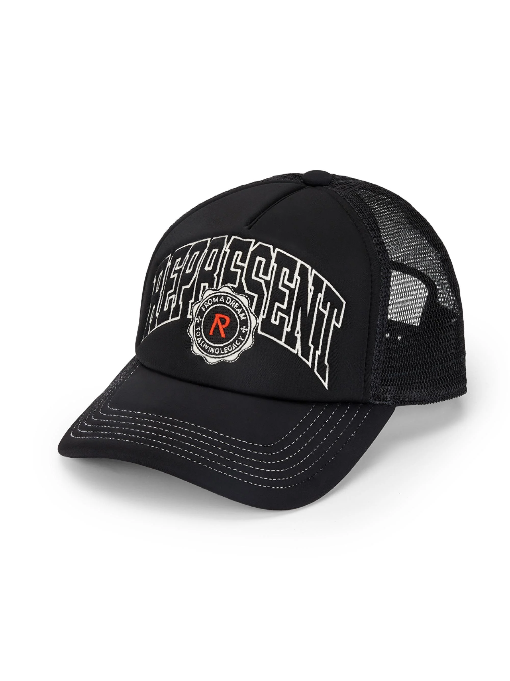 Men's Legacy Crest Logo Trucker Hat - Black - 1