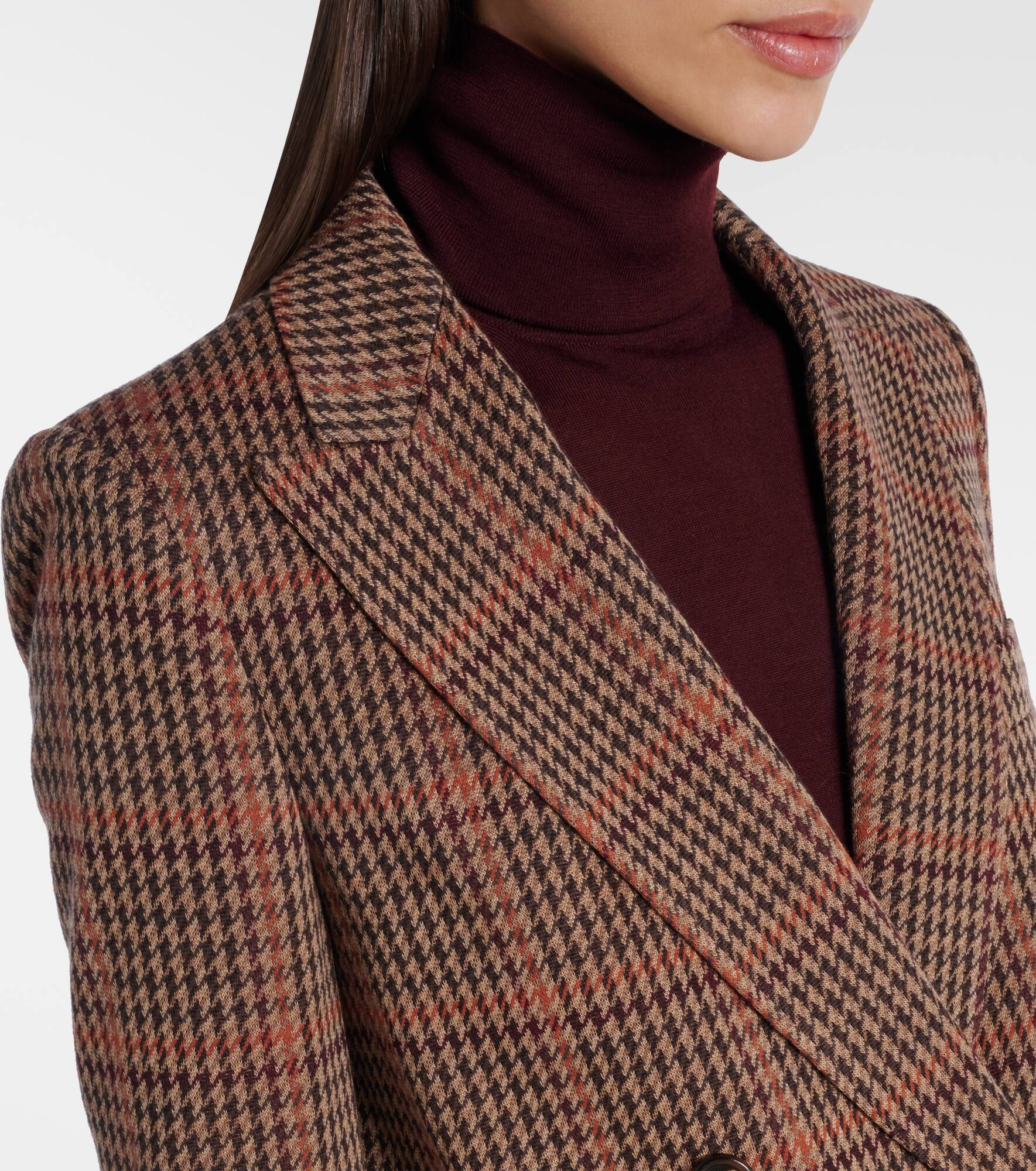 Guelfo checked wool and cotton blazer - 4