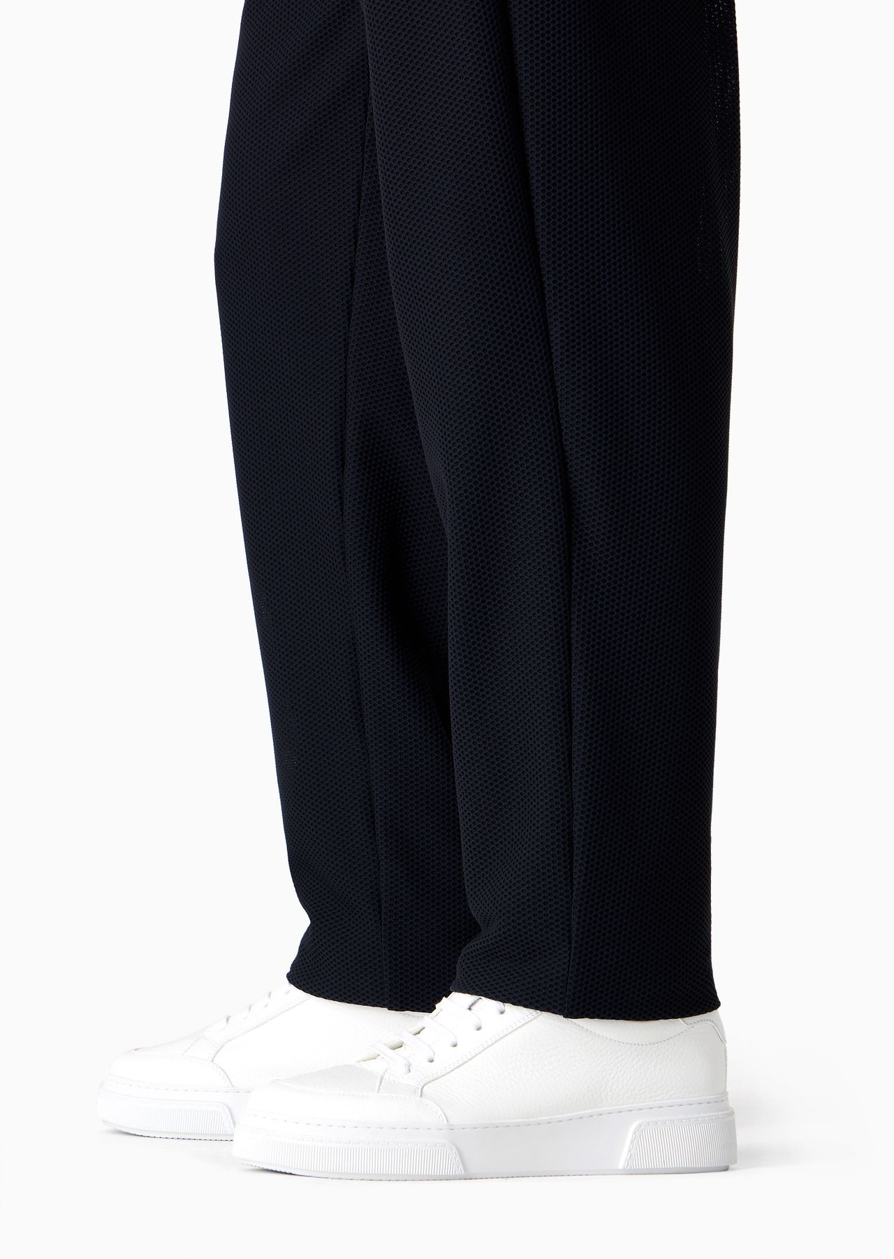 Technical waffle flat-front trousers - 5