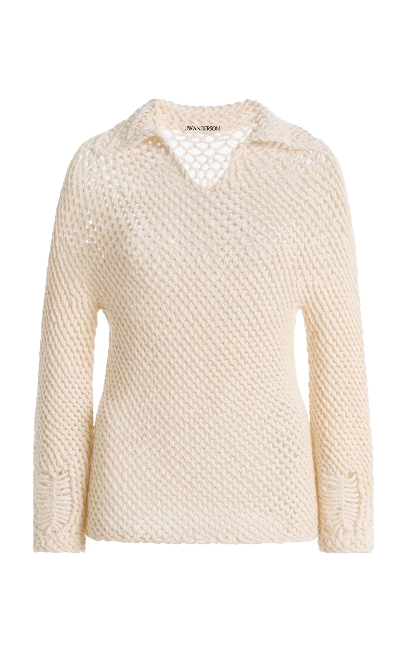 Crocheted Wool Knit Sweater - 1