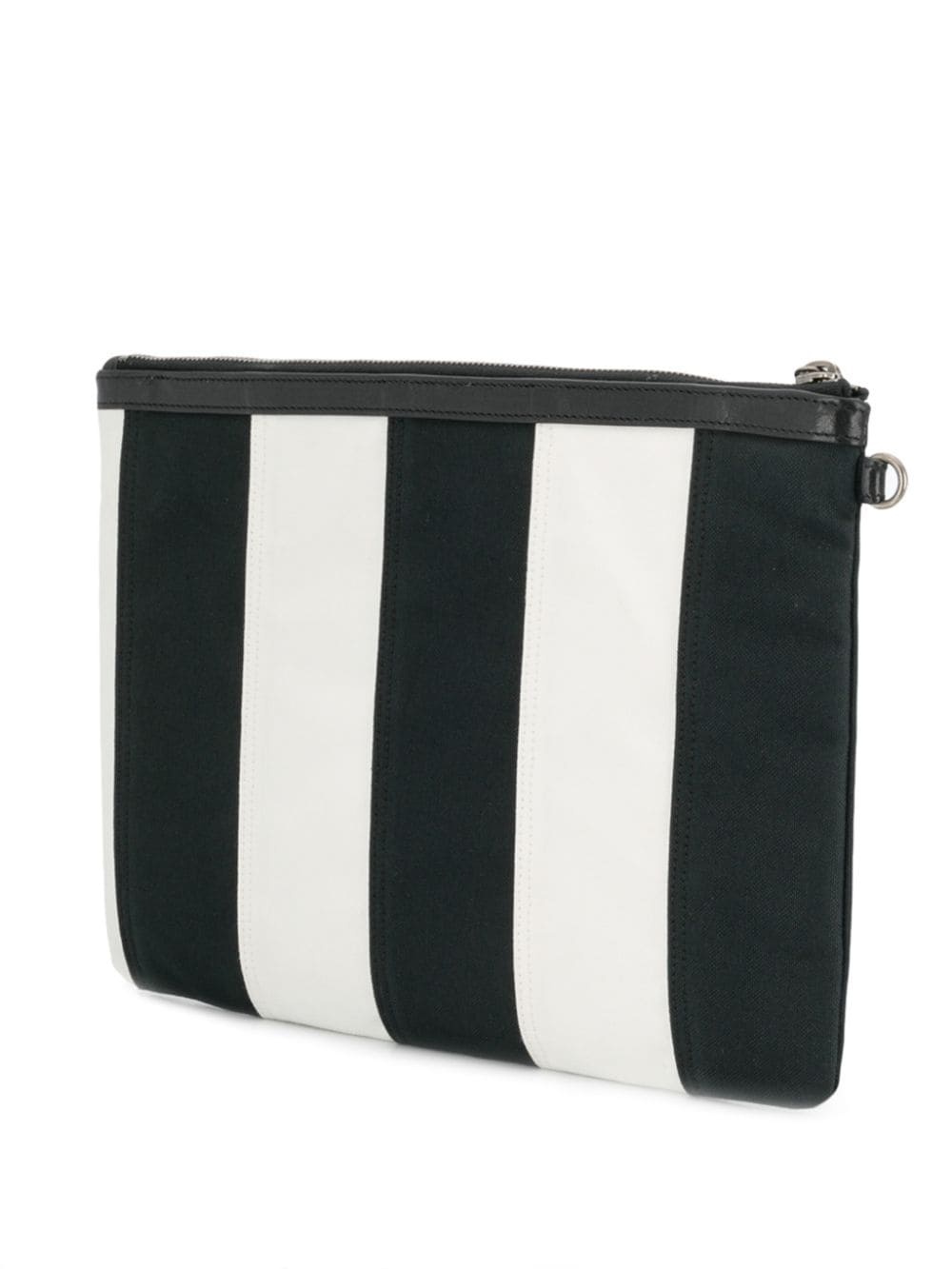 logo embroidered striped clutch - 3