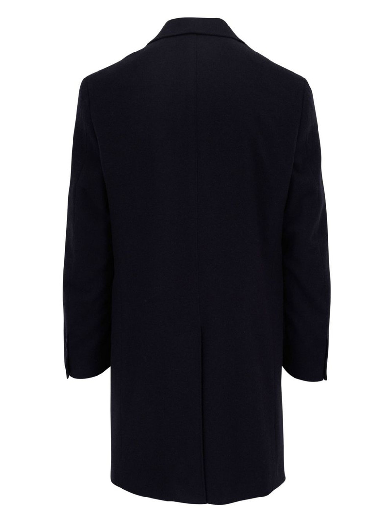 Canali single-breasted logo-appliquÃ© coat outlook