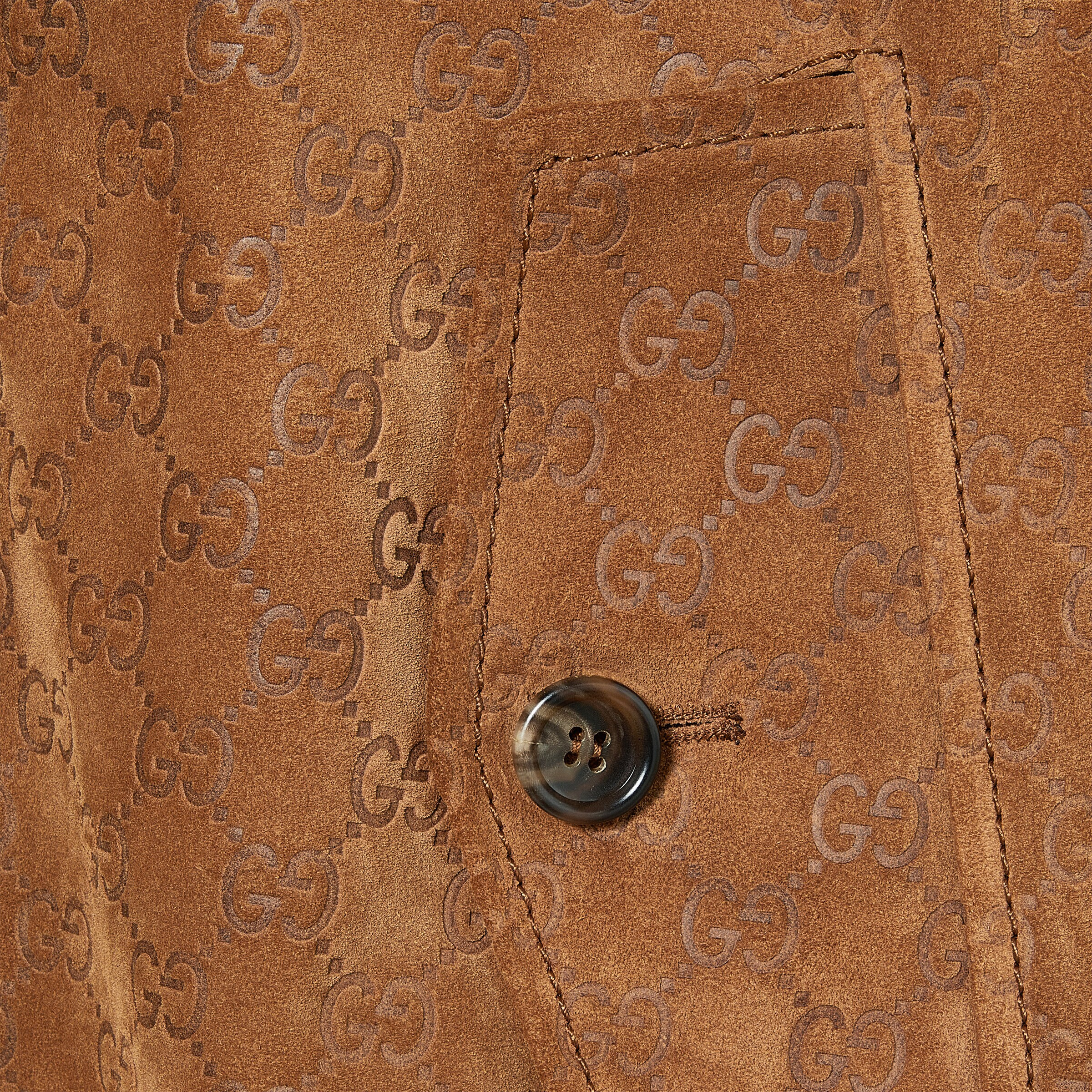 Embossed GG suede bomber jacket - 7