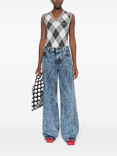 Marni marbled wide-leg jeans outlook