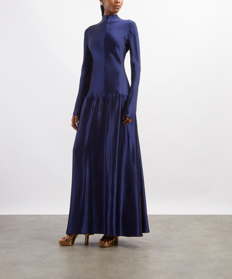 FFORME Mila Prussian Blue Satin Gown outlook