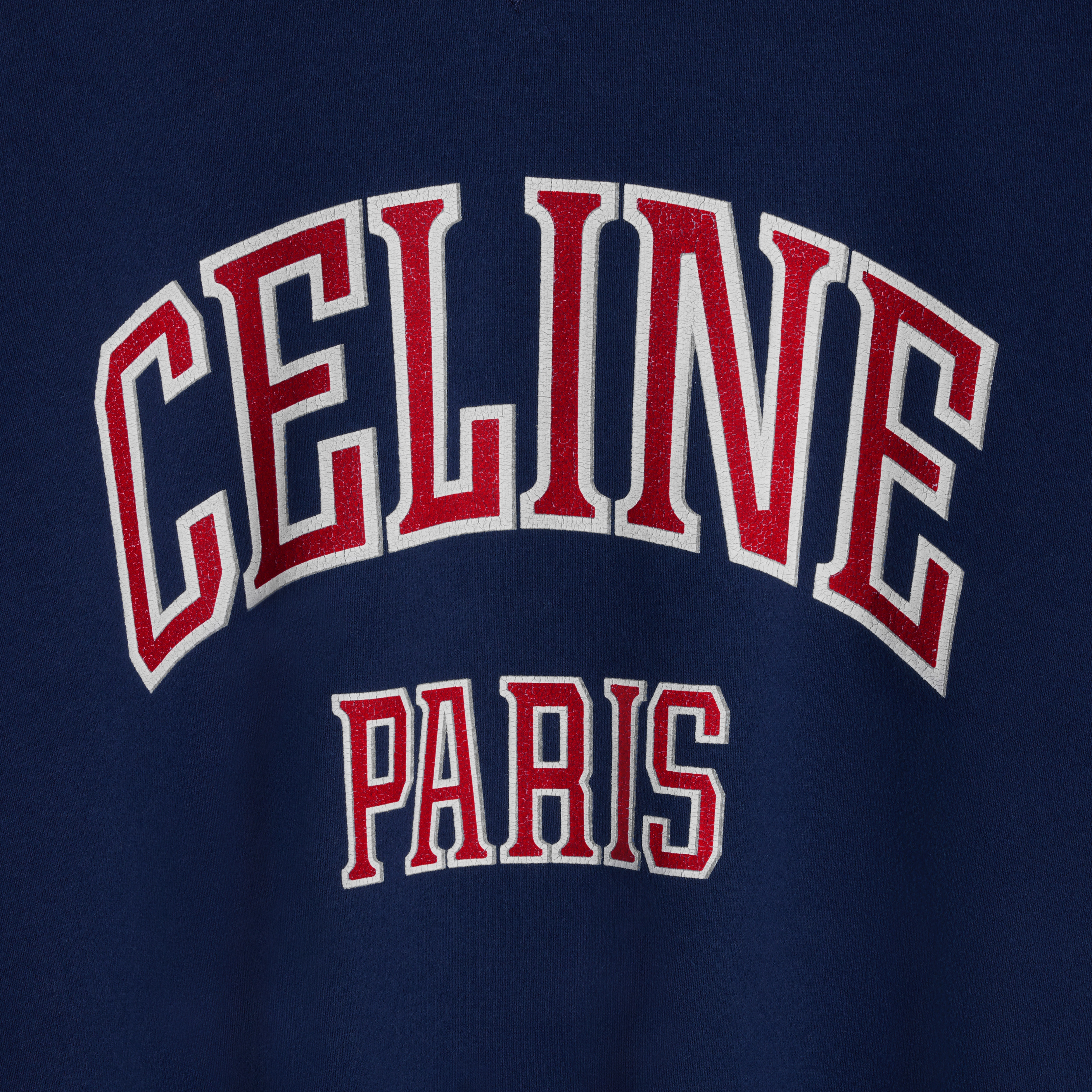 celine paris loose sweatshirt in cotton fleece - 4