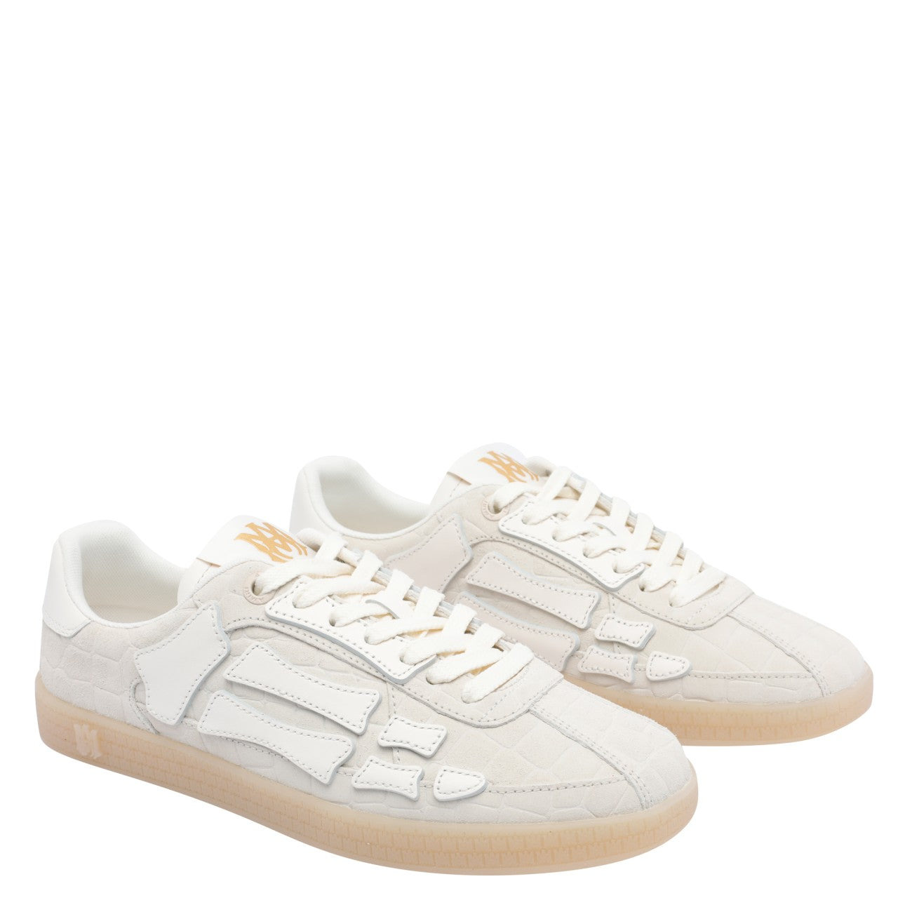 Amiri Men Croc Debossed Pacific Bones Sneakers - 2