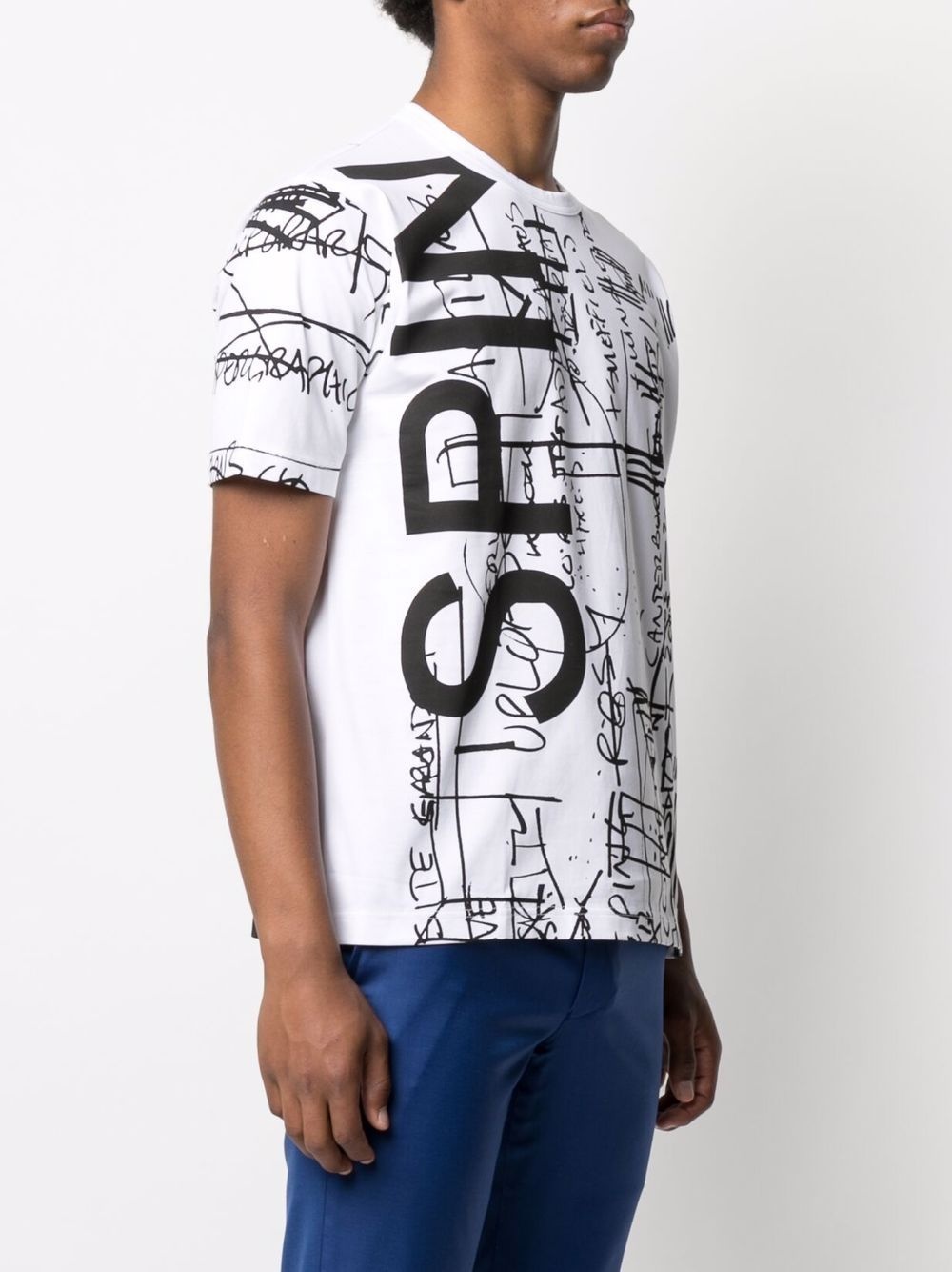 scribble-print cotton T-shirt - 3