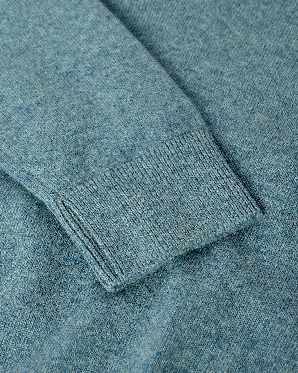 Classic Cashmere Green V Neck Jumper - 6