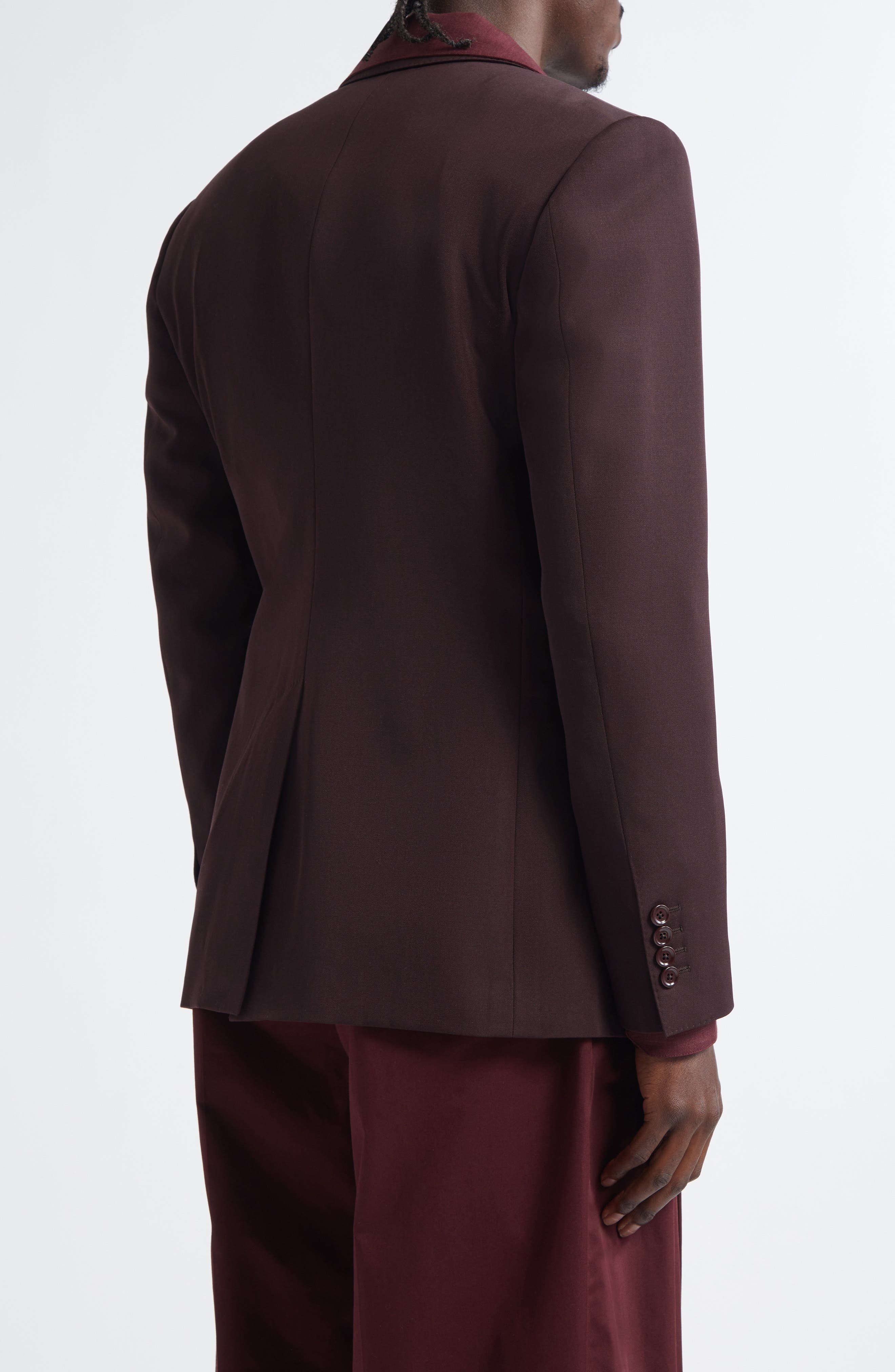 Dolce&Gabbana Single Breasted Wool Blazer in M5039 Brown Dark Violet at Nordstrom - 3