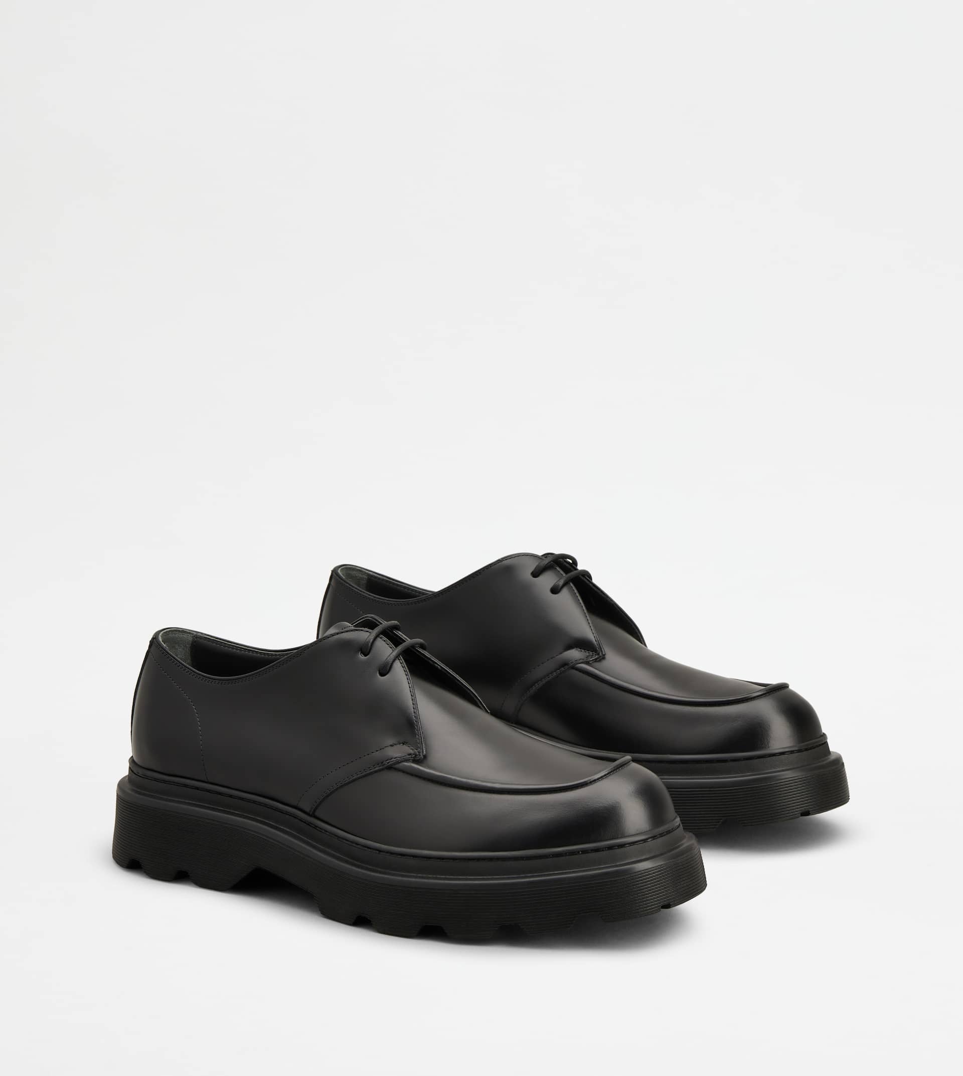 LACE-UPS IN LEATHER - BLACK - 2