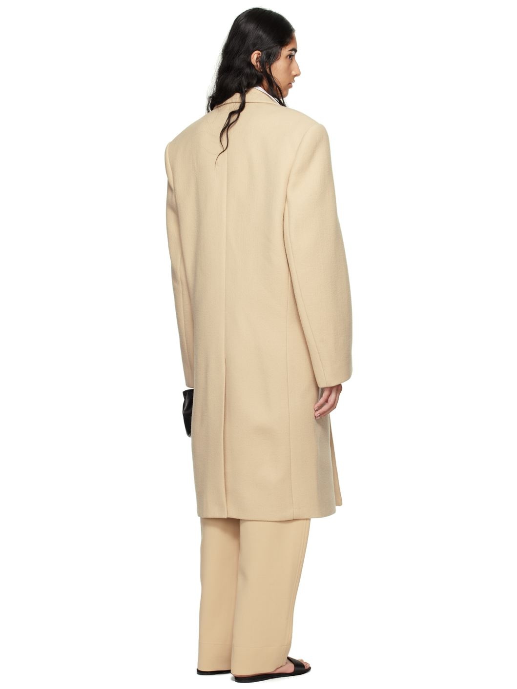 Beige Hailey Bieber Edition Double-Breasted Coat - 3