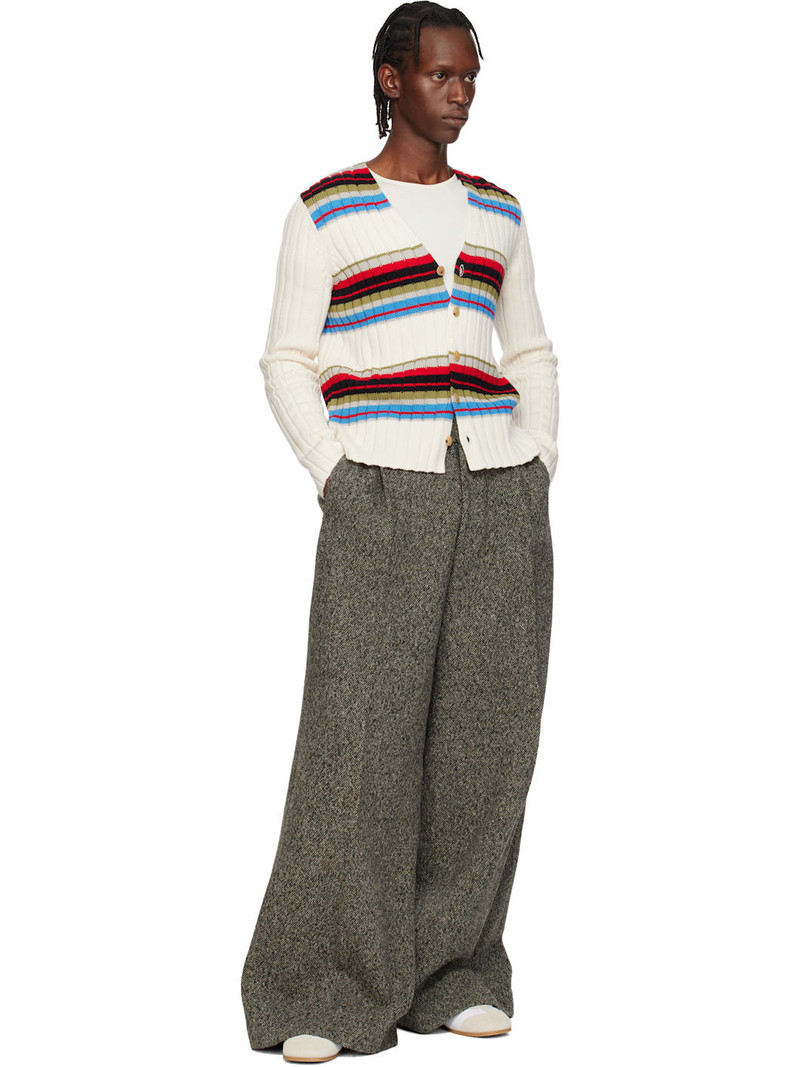 Dries Van Noten Off-White Striped Cardigan outlook
