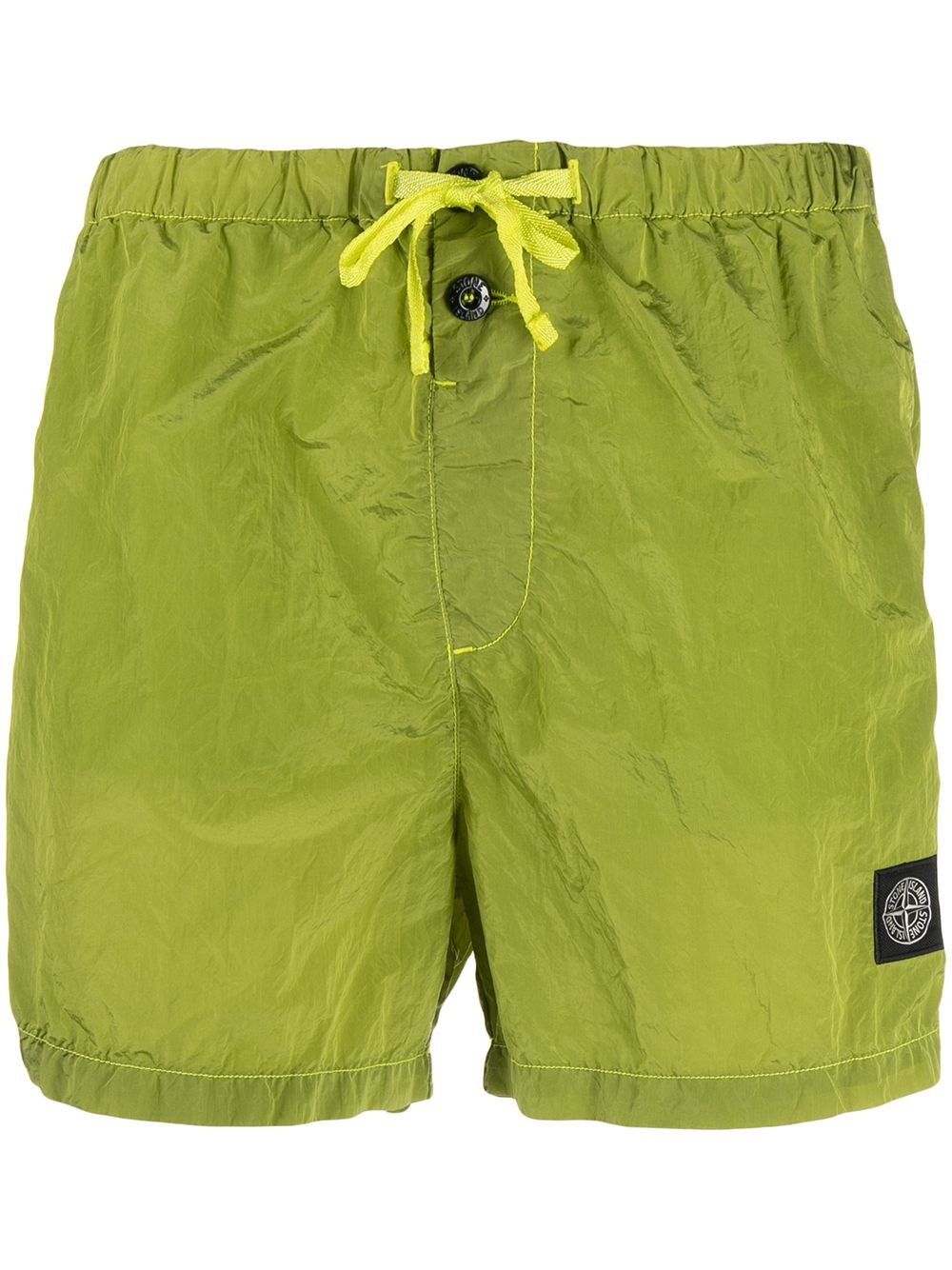 logo-patch drawstring-waist swim shorts - 1