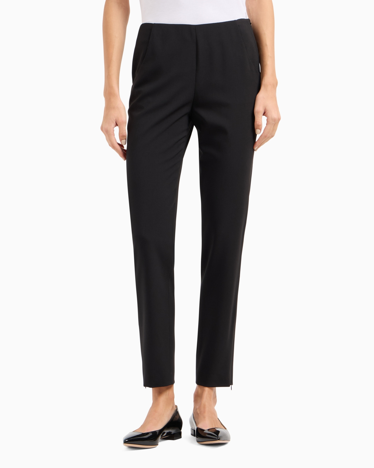 Four season cigarette pants in wool crepe - 4