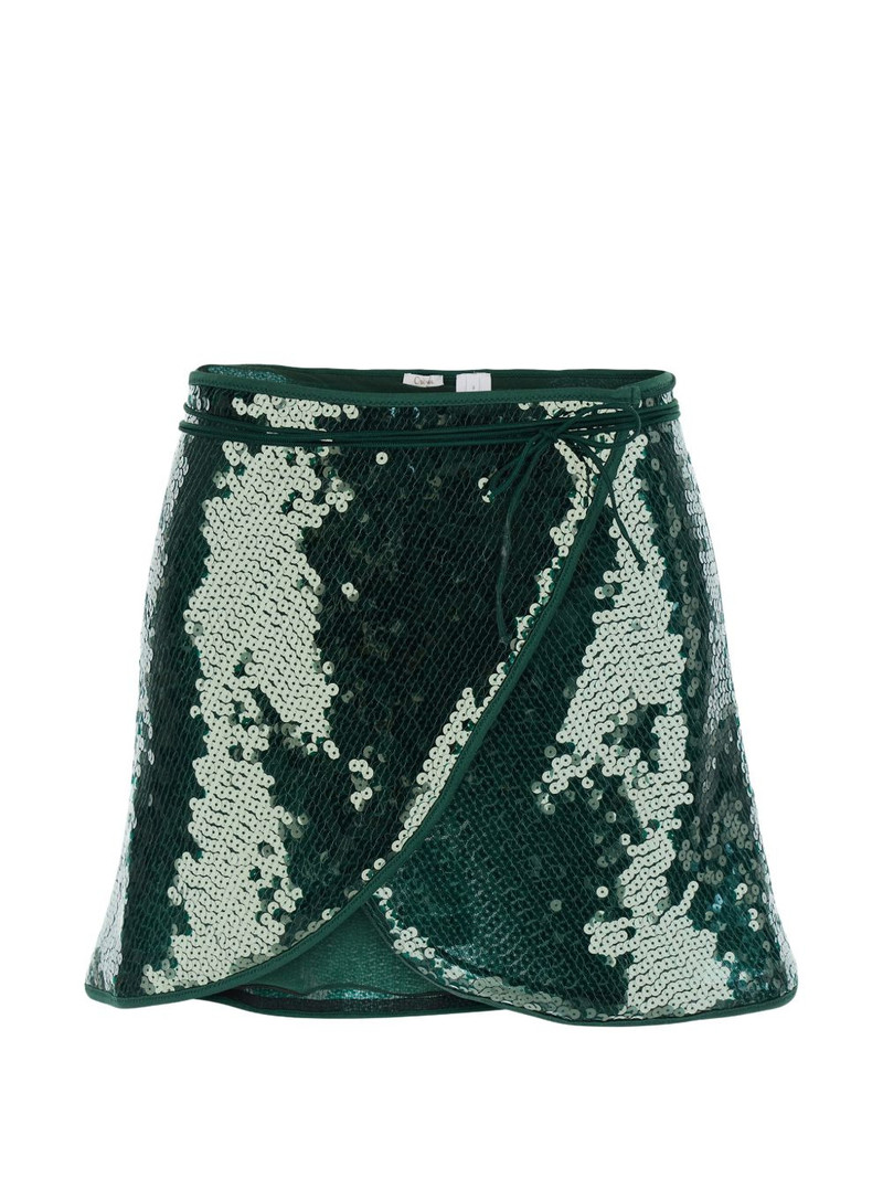 sequin-embellishment tie-detail mini skirt 1