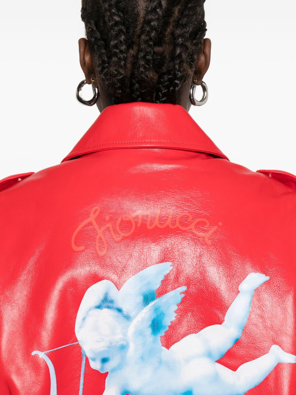 flap-pockets leather jacket - 5